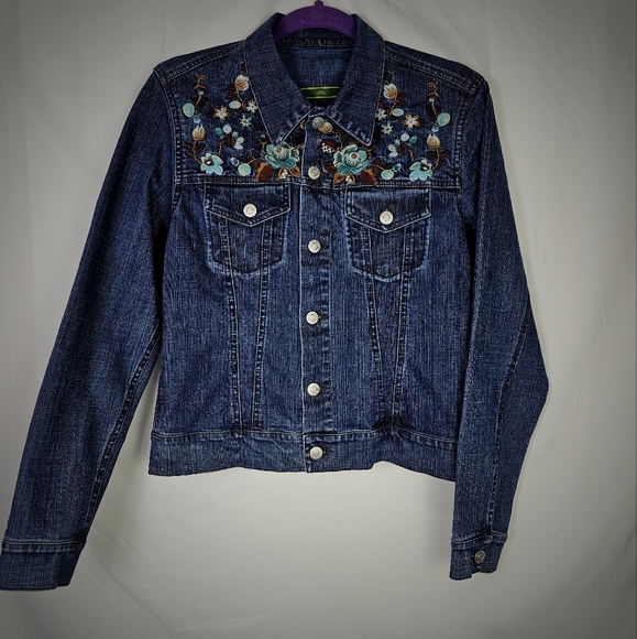 OILILY Women's Vintage Embroidered Denim Jacket - Picture 1 of 15